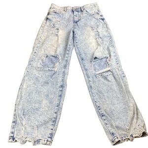 Madden Girl Women's ‎  90's High Rise Destroyed Acid Washed  Jeans Size 29/28.5